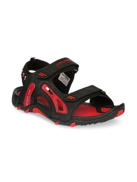 Columbus Men Red & Black Sports Sandals