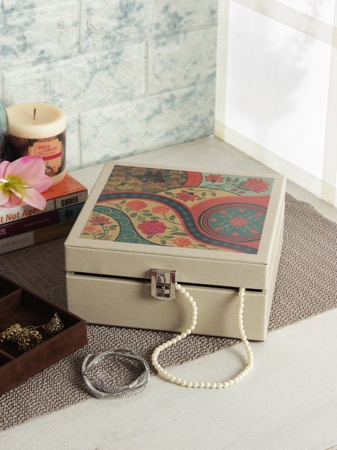 India Circus by Krsnaa Mehta Cream-Coloured Leather Jewellery Organiser