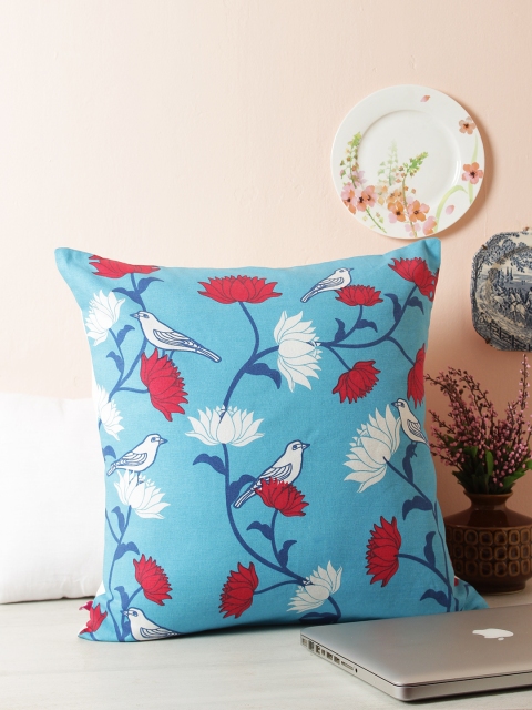 India Circus by Krsnaa Mehta Turquoise Blue & White 60 GSM Floral Square Cushion Cover
India Circus by Krsnaa Mehta Turquoise Blue & White 60 GSM Floral Square Cushion Cover
