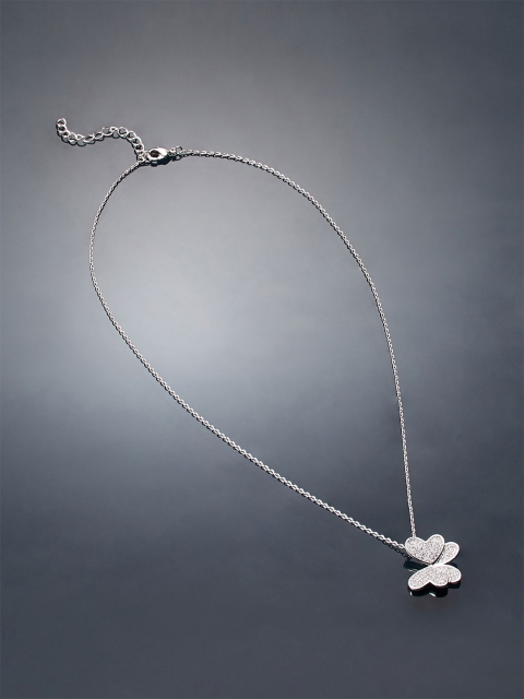 shaze Silver-Toned Brass Rhodium-Plated Chain