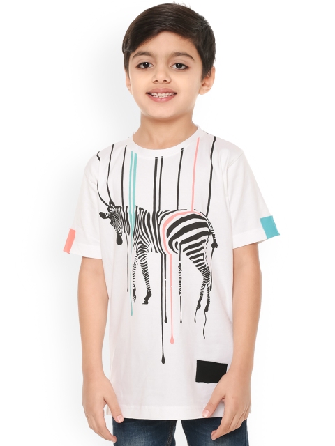 BodyGlove Boys White Printed Round Neck T-shirt