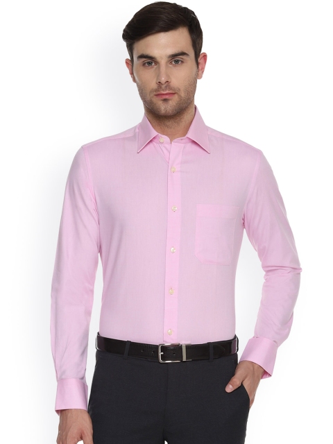 Louis Philippe Men Pink Classic Regular Fit Solid Formal Shirt