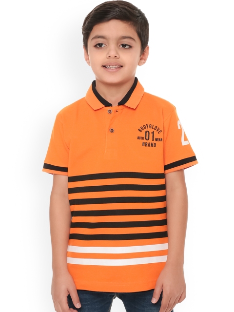 BodyGlove Boys Orange Striped Polo Collar T-shirt