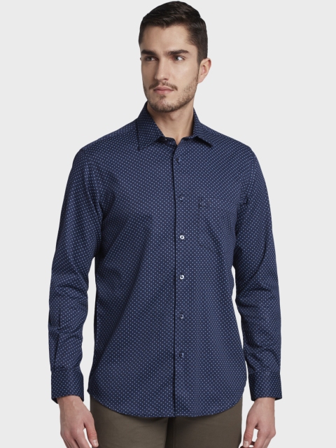 ColorPlus Men Blue Slim Fit Printed Casual Shirt