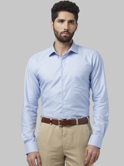 Park Avenue Men Blue Slim Fit Self Design Formal Shirt