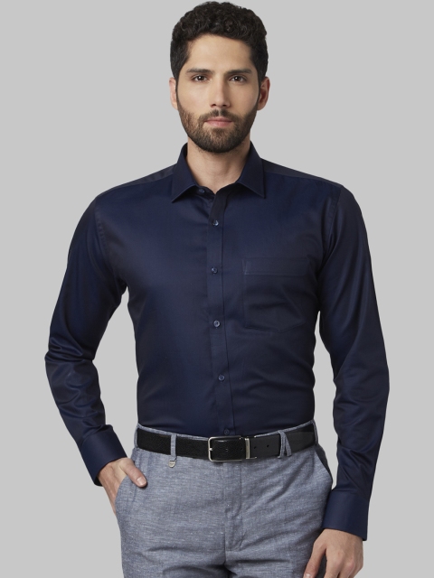 Park Avenue Men Blue Slim Fit Solid Formal Shirt