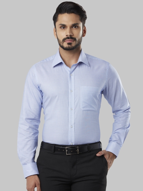 Raymond Men Blue Regular Fit Checked Formal Shirt