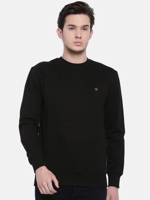 t-base Men Black Solid Sweatshirt