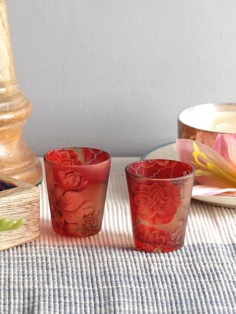 India Circus by Krsnaa Mehta Set of 2 Orange Shot Glasses