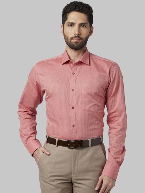 Park Avenue Men Red Slim Fit Solid Formal Shirt