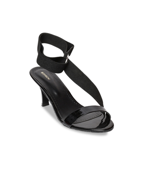 Monrow Women Black Solid Sandals