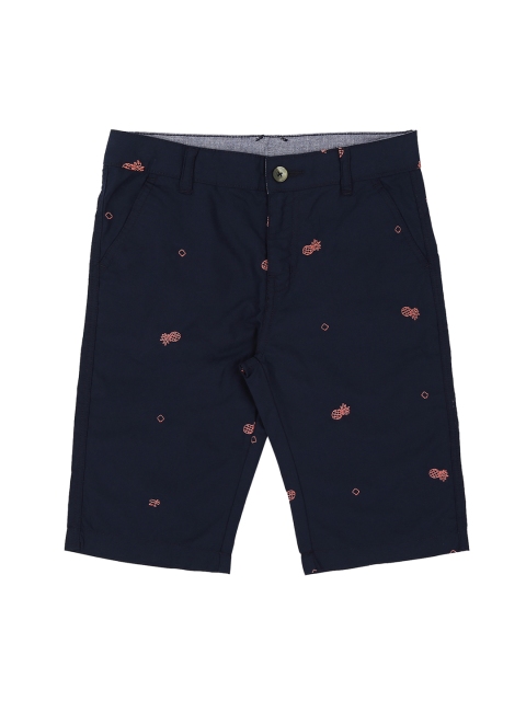 Pantaloons Junior Boys Navy Blue Printed Regular Fit Regular Shorts