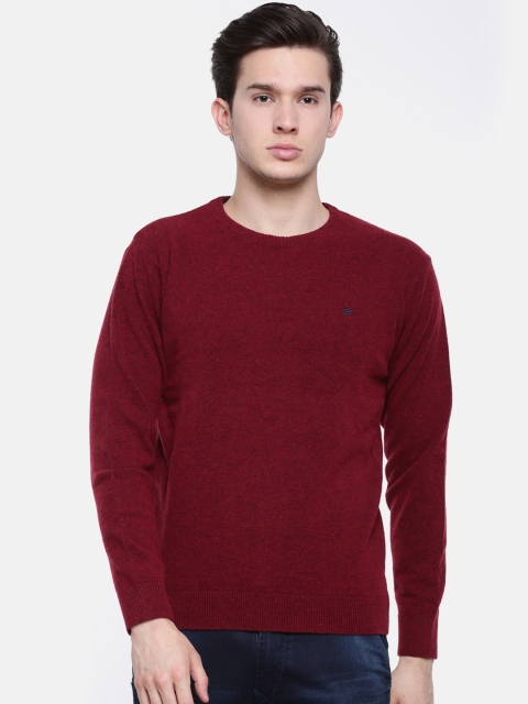t-base Men Red Solid Sweater