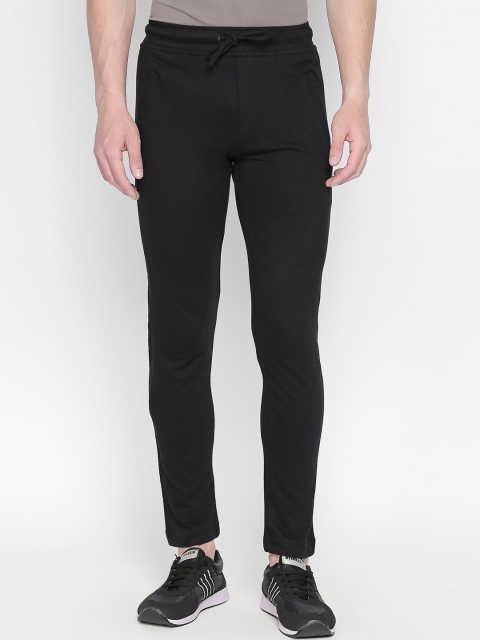 AVOQ Men Black Solid Smart-Fit Track Pants