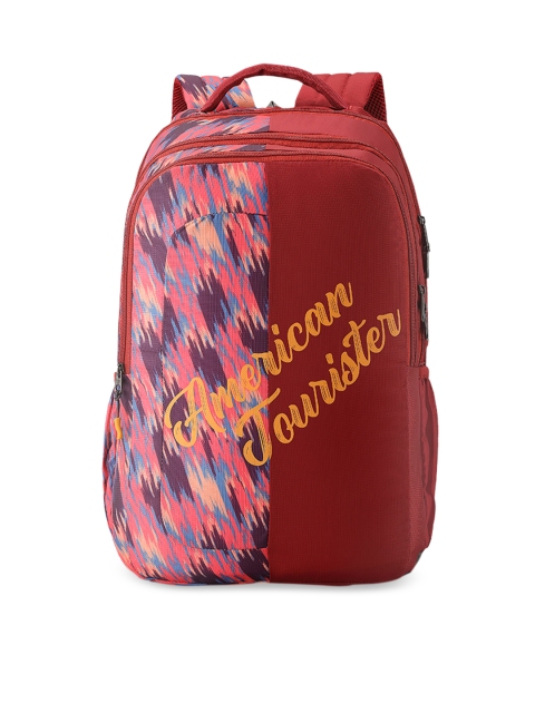 AMERICAN TOURISTER Unisex Red Brand Logo Backpack