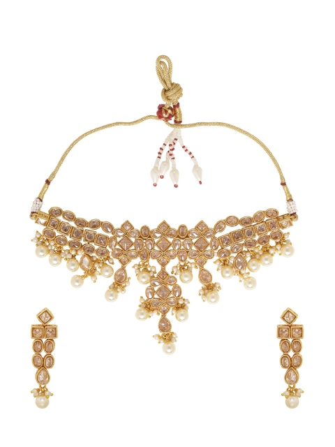 Voylla Women Gold-Toned & White Brass-Plated Stone & Pearl Embellished Jewellery Set
Voylla Women Gold-Toned & White Brass-Plated Stone & Pearl Embellished Jewellery Set