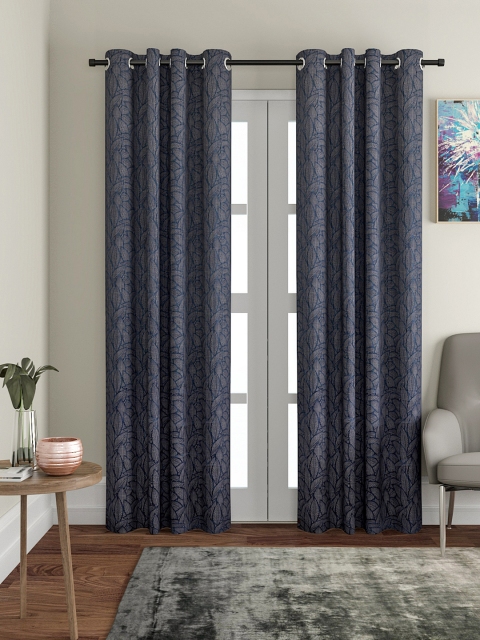 VRINDA Blue Single Door Curtain