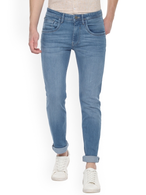 V Dot Men Blue Slim Fit Mid-Rise Clean Look Jeans