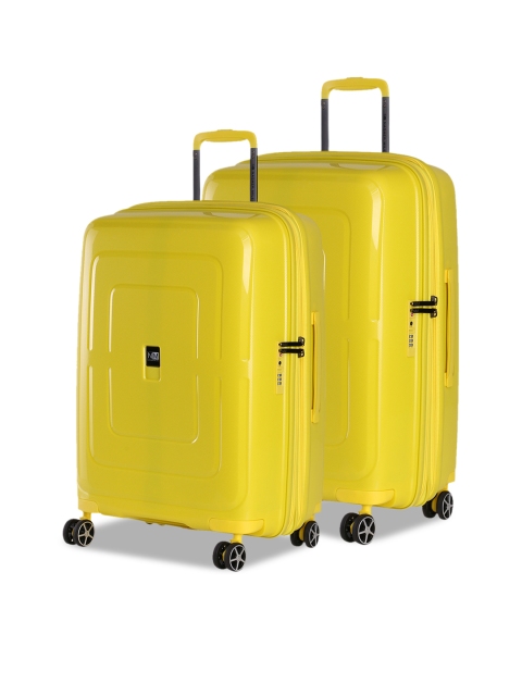 Nasher Miles Set of 2 Yellow Solid Hard-Sided Trolley Bags