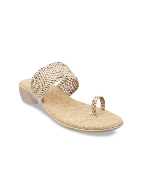 Mochi Women Beige Woven Design Heels