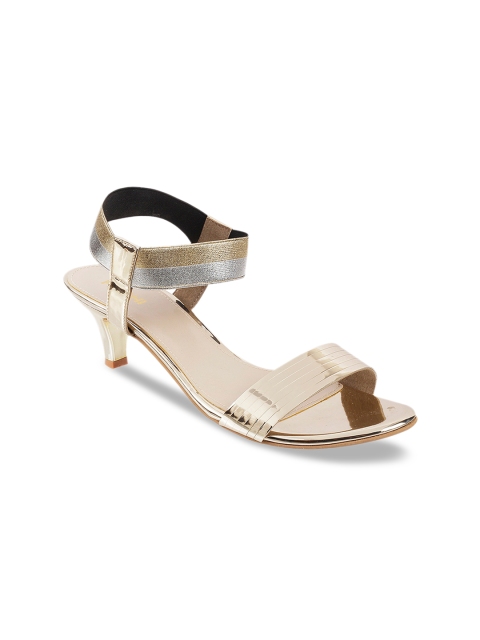 Mochi Women Gold-Toned Solid Heels