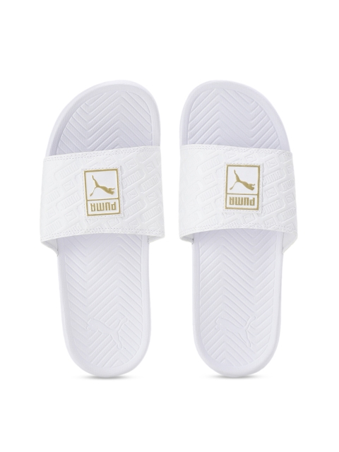 Puma Unisex White Solid Sliders