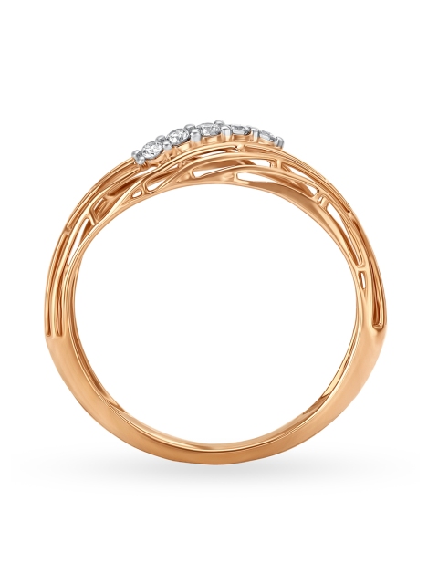 Mia by Tanishq Women 14KT Rose Gold Diamond Finger Ring