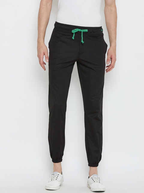 Wear Your Mind Men Black Solid Straight-Fit Joggers