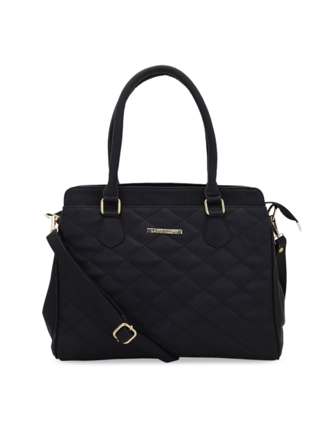 Lapis O Lupo Women Black Textured Handheld Bag