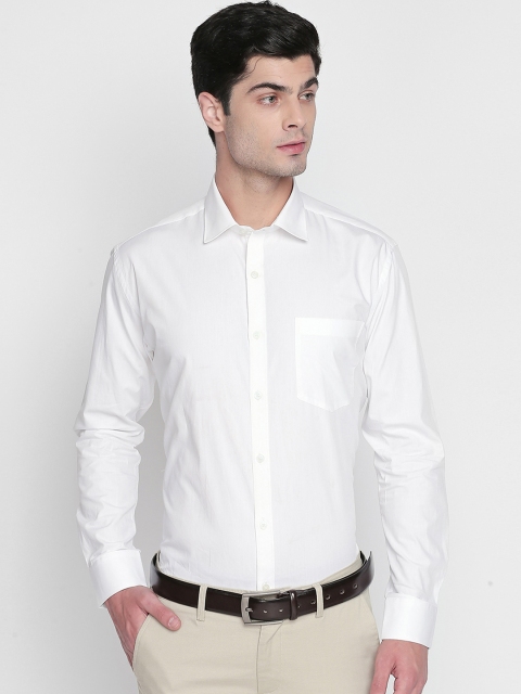 ZIDO Men White Slim Fit Solid Formal Shirt