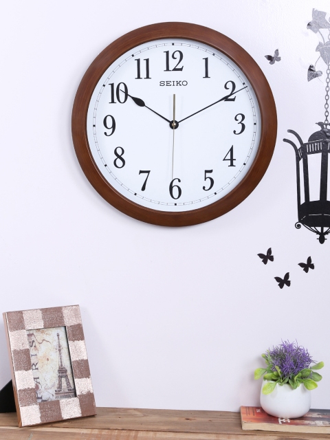 SEIKO White Round Solid Analogue Wall Clock QXA598B