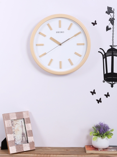 SEIKO White Round Solid Analogue Wall Clock