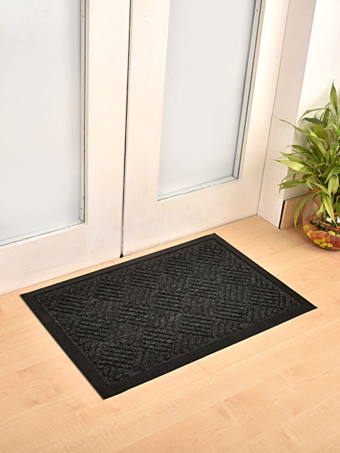 Ariana Grey Tufted Polypropylene Rectangular Anti-Skid Doormat