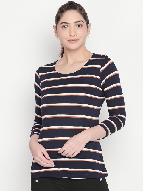 Annabelle by Pantaloons Women Blue Striped Top