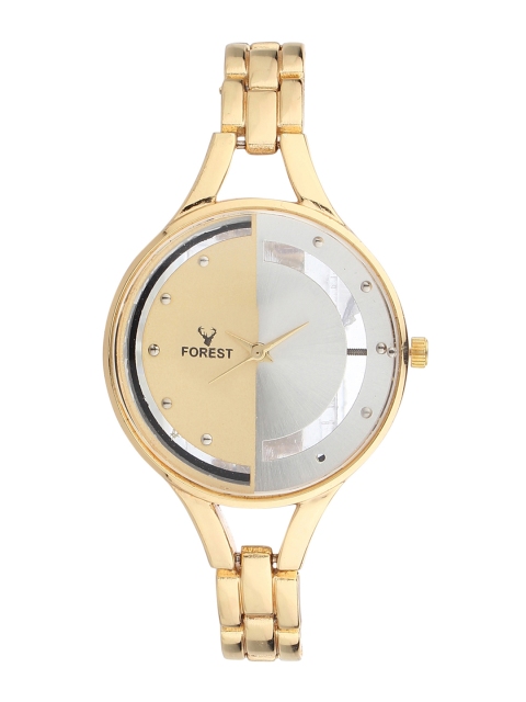 Hobforestessentials Women Gold-Toned & Silver-Toned Analogue Watch FR-243-GD