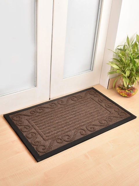 Ariana Brown Tufted Polypropylene Rectangular Anti-Skid Doormat