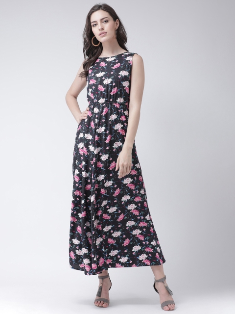 MsFQ Women Black Printed Empire Dress