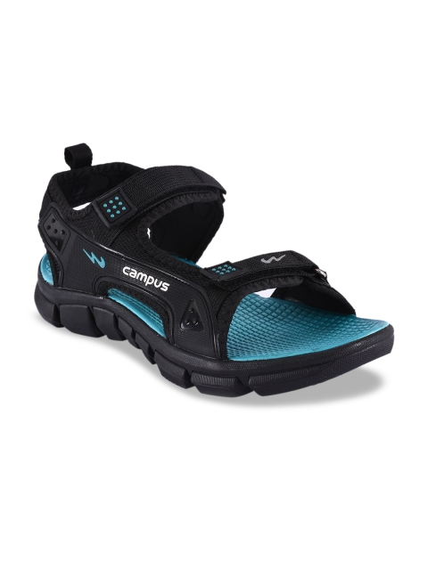 Campus Men Black Sandals