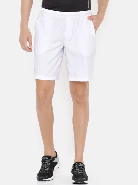 Azani Men White Solid Regular Fit Sports Shorts