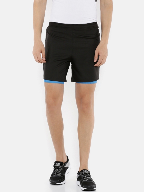 Azani Men Black Solid Regular Fit Sports Shorts