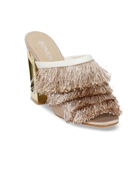 Monrow Women Beige Solid Heels