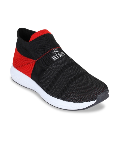 REFOAM Men Red & Black Mesh Running Shoes