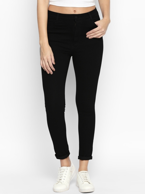 PURPLE WATER Women Black Slim Fit High-Rise Clean Look Stretchable Jeans