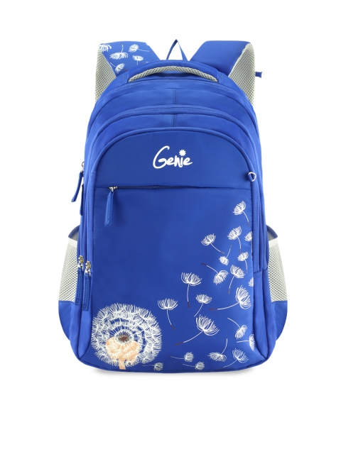 Genie Kids Blue Printed 19 inches Large Backpack