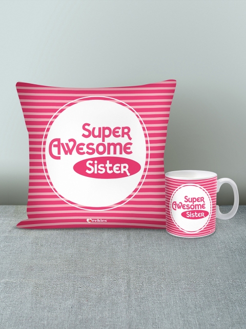 Archies White & Pink Rakhi Combo Gift Set
