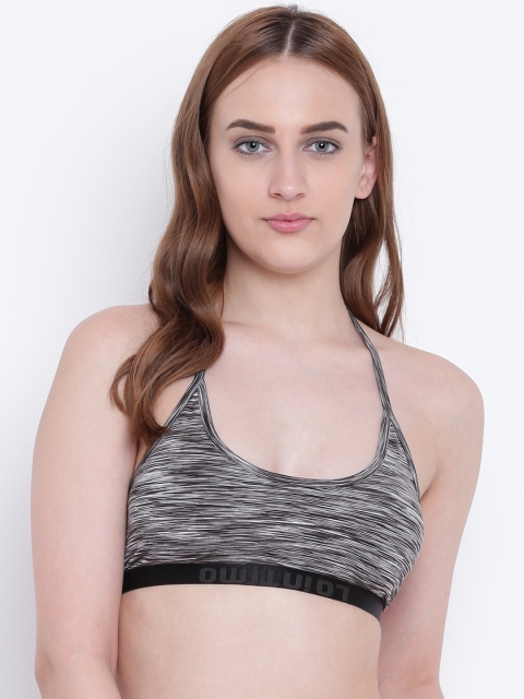 La Intimo Grey Solid Non-Wired Lightly Padded Sports Bra LIFBR009GY0