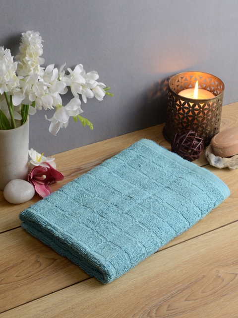 Softweave Women Blue Check Patterned 280 GSM Bath Towel