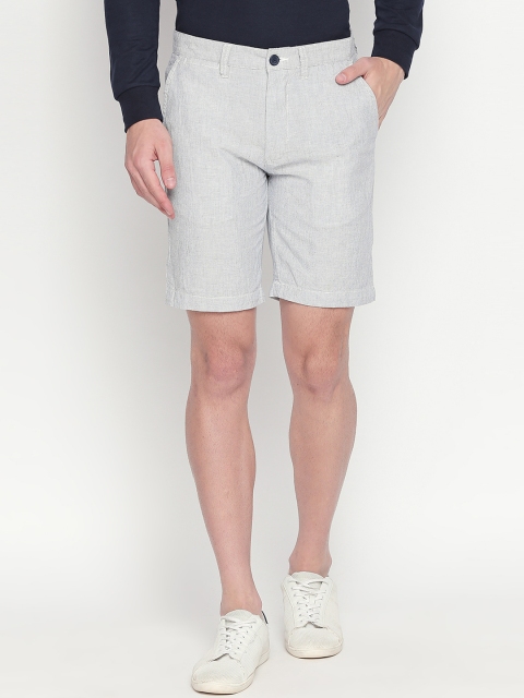 BYFORD by Pantaloons Men White Solid Slim Fit Regular Shorts