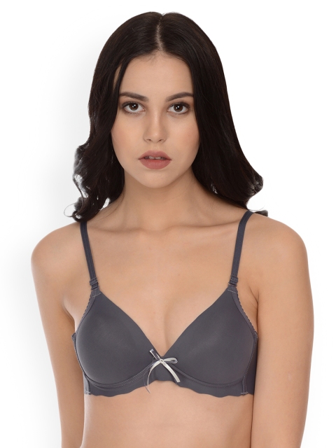 mod & shy Grey Solid Non-Wired Lightly Padded T-shirt Bra MS06