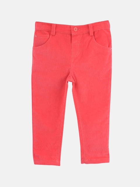 Beebay Girls Orange Regular Fit Solid Regular Trousers
